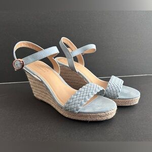 LC Lauren Conrad Women's Lapis Comfort Wedge Sandals Lite.Blue Size:10 187P